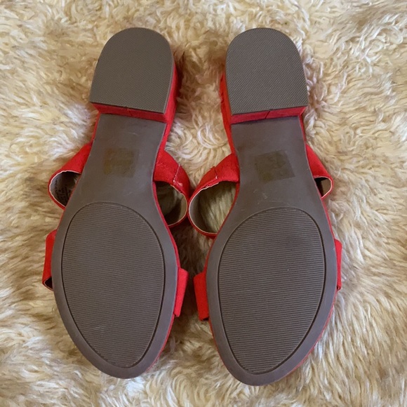 Red Ladies Two Strap Sandals - Picture 2 of 7